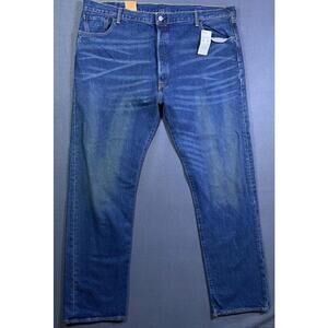 NEW Levi's 501 Jeans Blue 44x34 Blue Button Fly Straight Denim Deadstock Y2K NWT